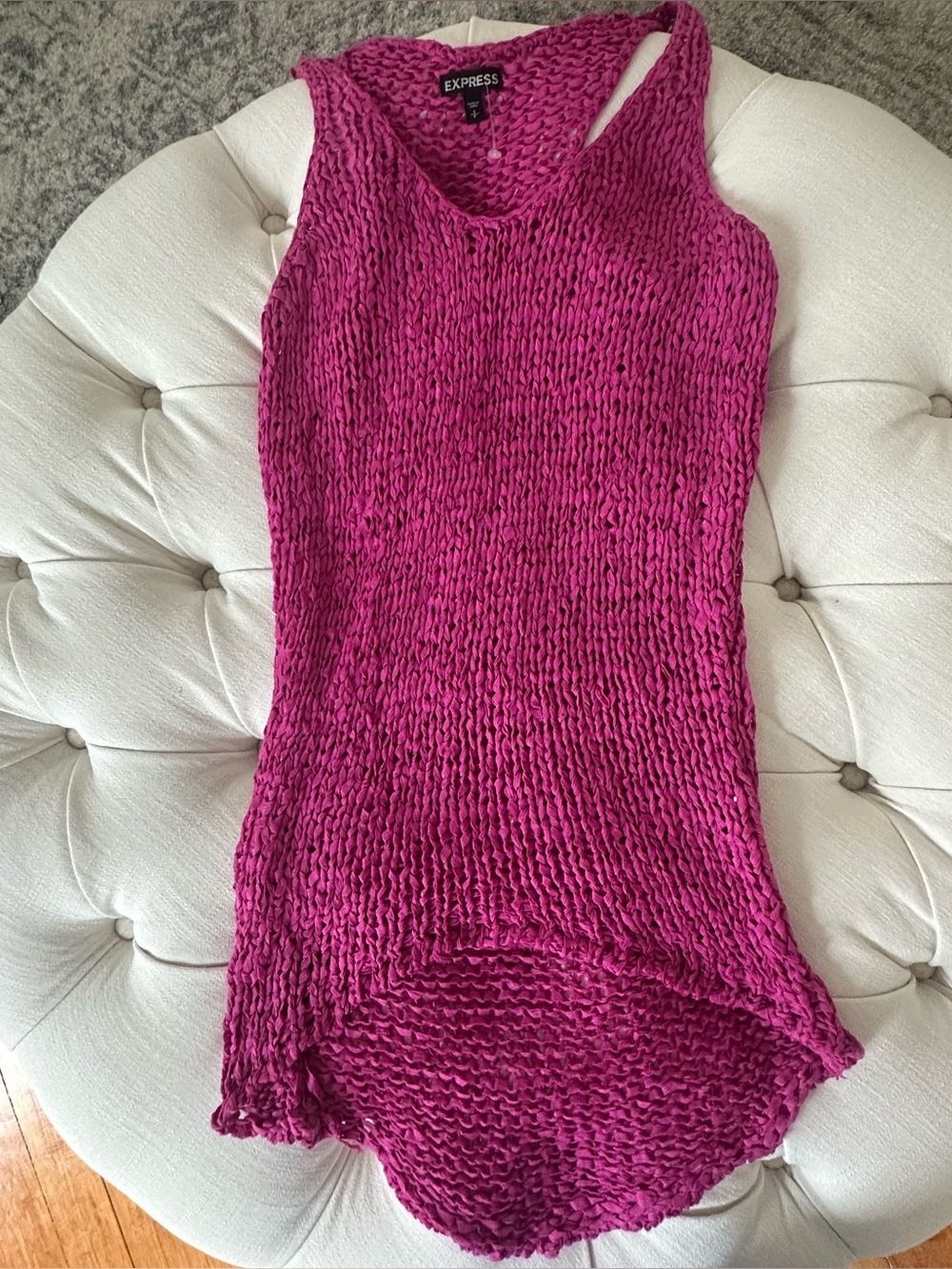 Express Women's Magenta Knit Tank Sweater / coverup